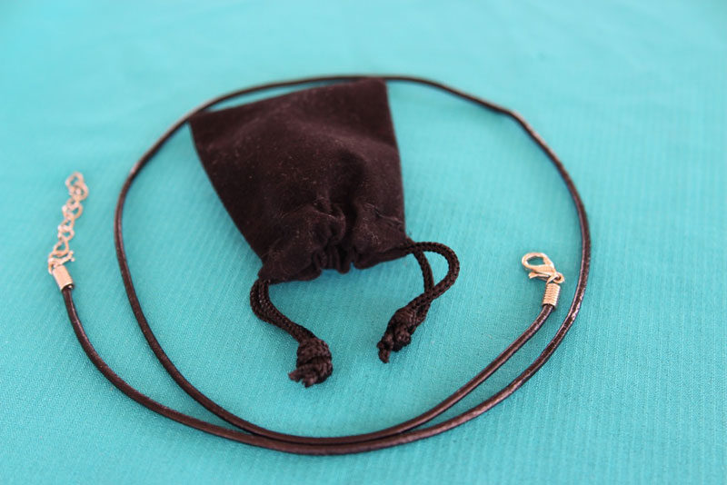 Velvet Bag and Black Cord for Cremation Jewelry