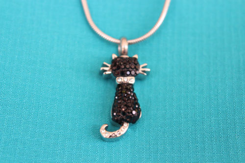 Jeweled Cat Pendant for Ashes