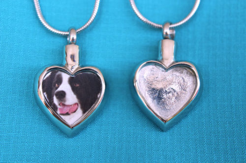 Heart Portrait Pendant for Pet Ashes